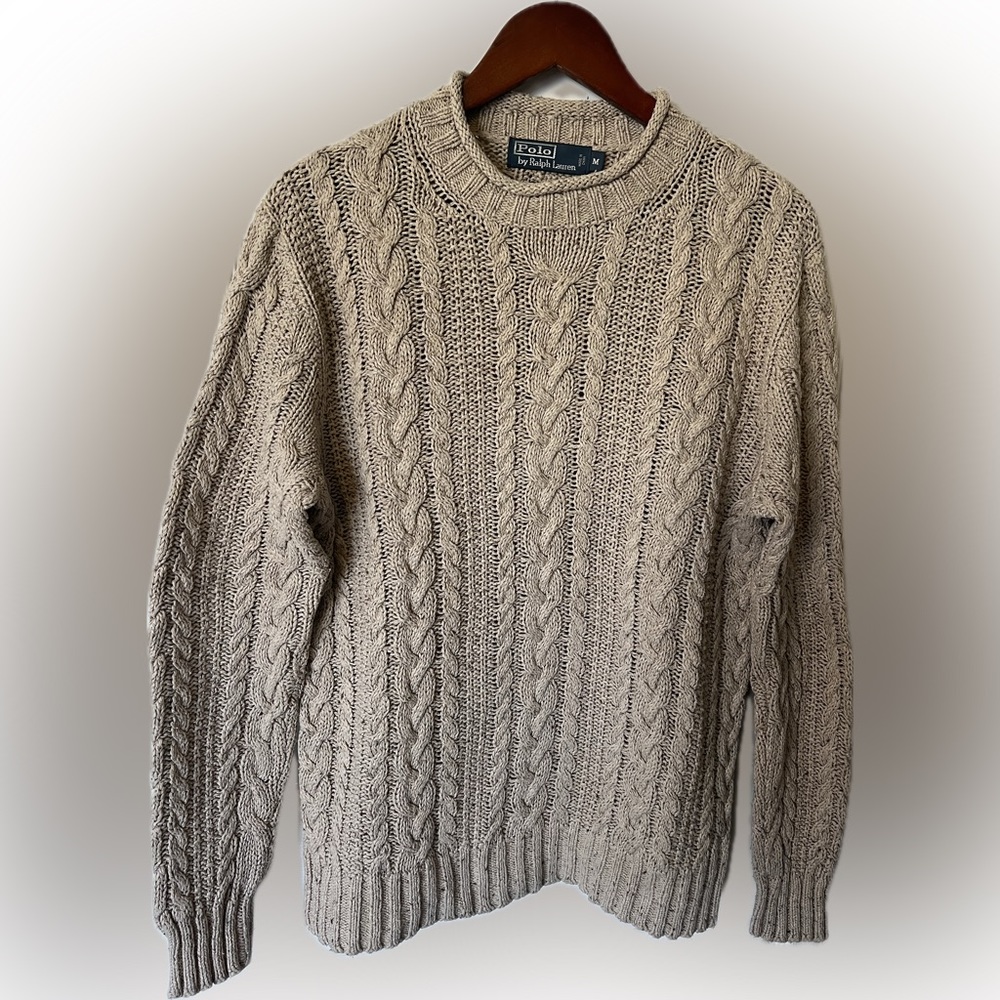 Polo Ralph Lauren 🐎 Men’s Cable-Knit Sweater - Used Size Medium 👕